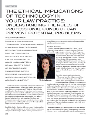 The Ethical Implications of Technology in Your Law Practice  (January-February 2020)